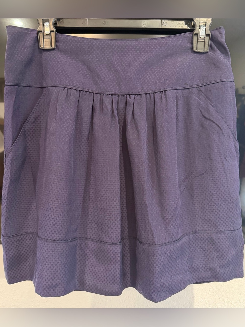 Comptoir Des Cotonniers Navy Textured Pleated Mini and A-line Skirt